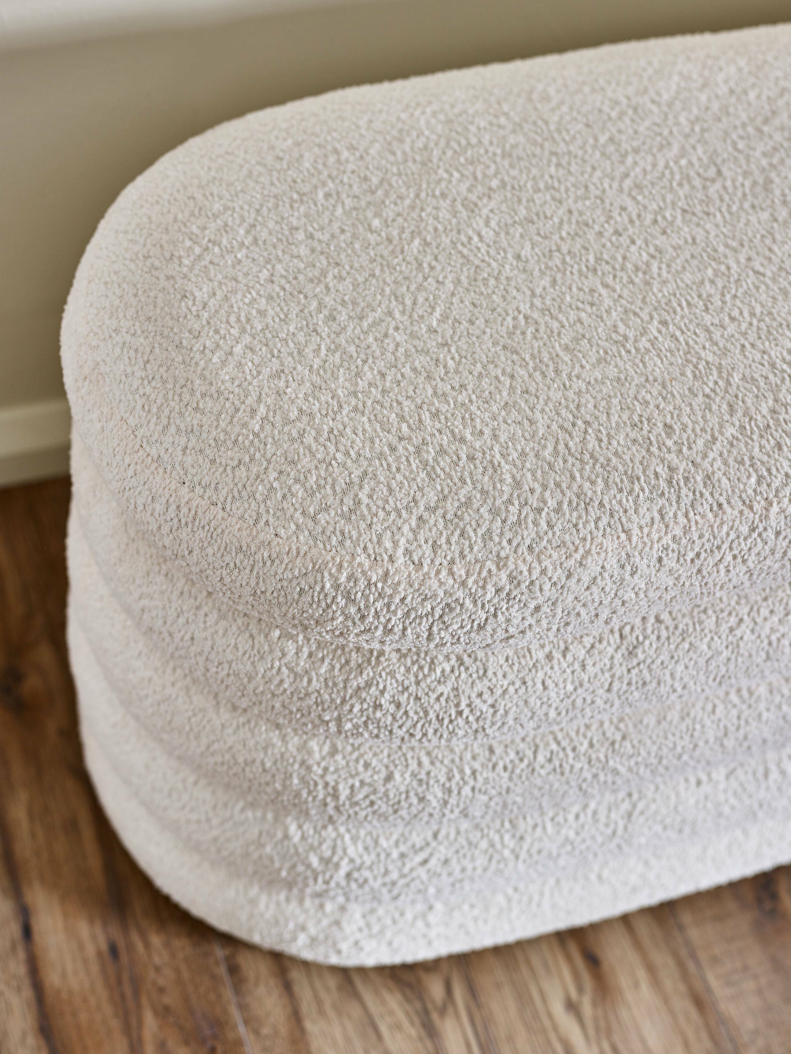 Alana Ivory Boucle Ottoman Storage Bench